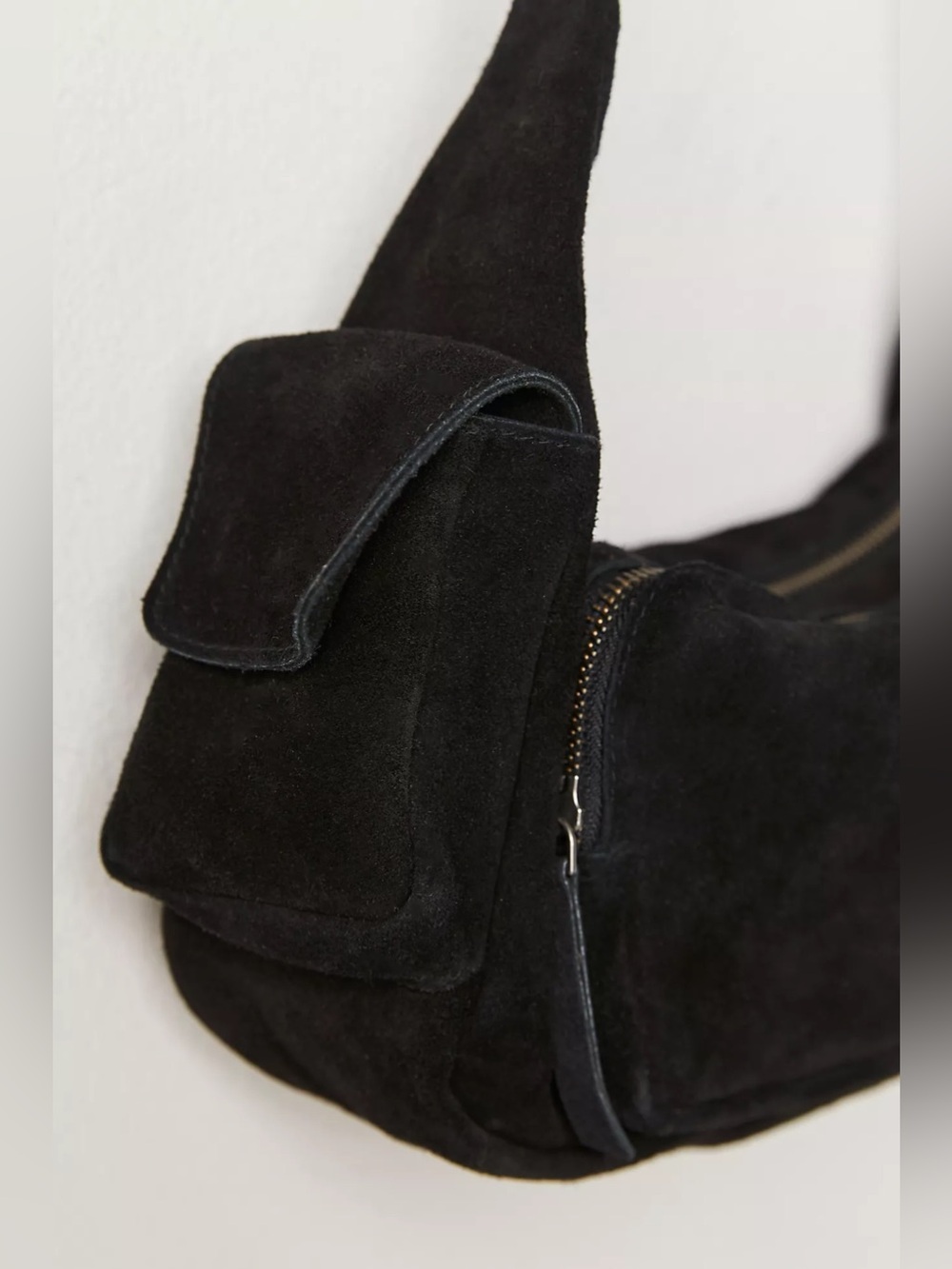 Free People Siren Suede Shoulder Bag Black NWT SOLD OUT - Picture 5 of 7